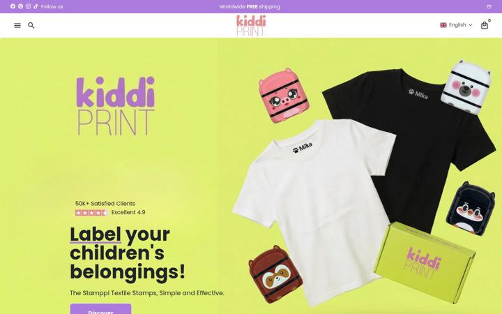 Screenshot of kiddiprint.com