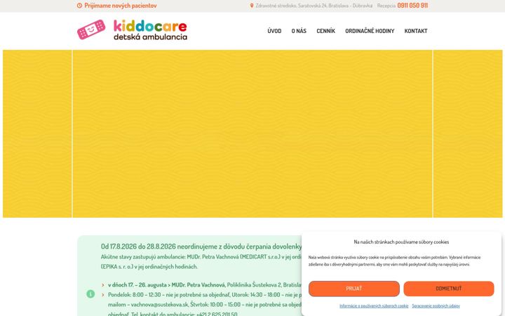 Screenshot of kiddocare.sk