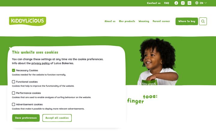 Screenshot of kiddylicious.com