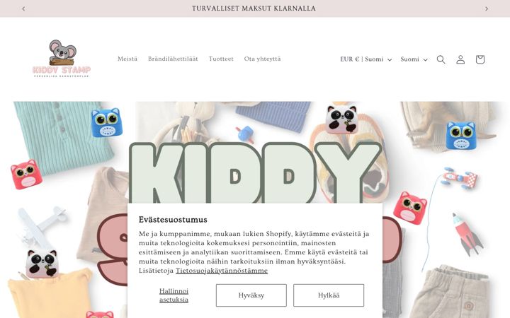 Screenshot of kiddystamp.fi