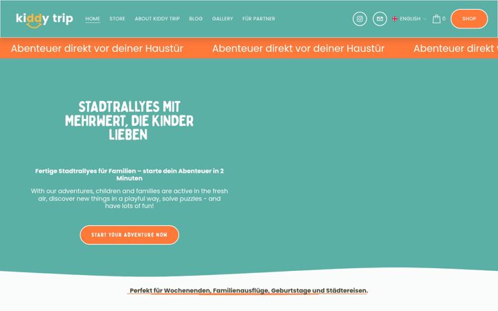 Screenshot of kiddytrip.com