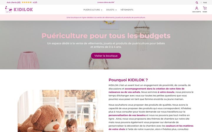 Screenshot of kidilok.fr