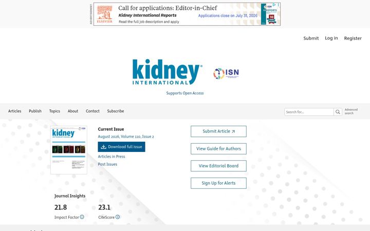 Screenshot of kidney-international.org