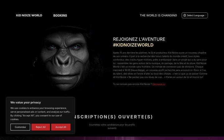 Screenshot of kidnoizeworld.com