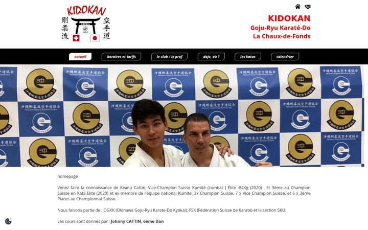 Screenshot of kidokan.net