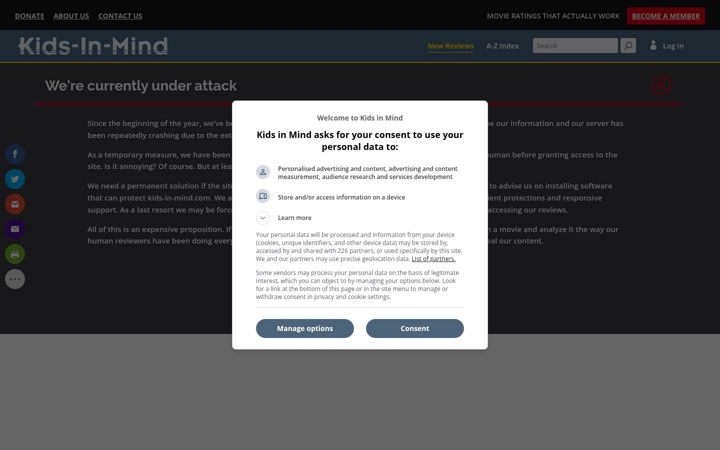 Screenshot of kids-in-mind.com