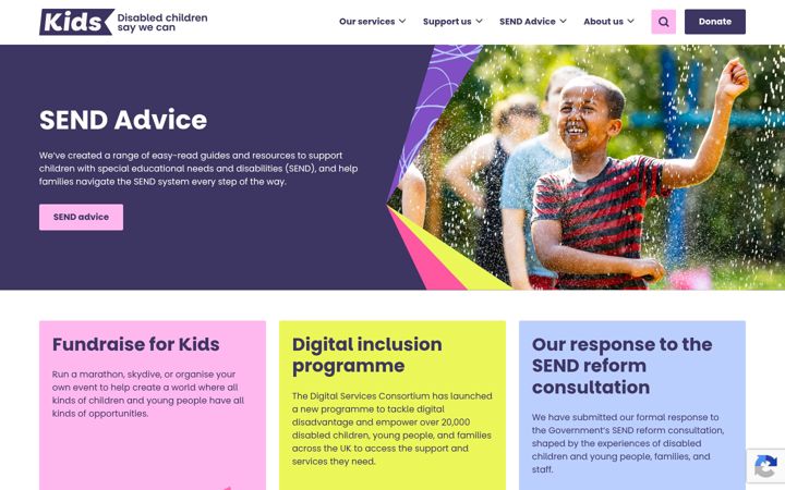 Screenshot of kids.org.uk