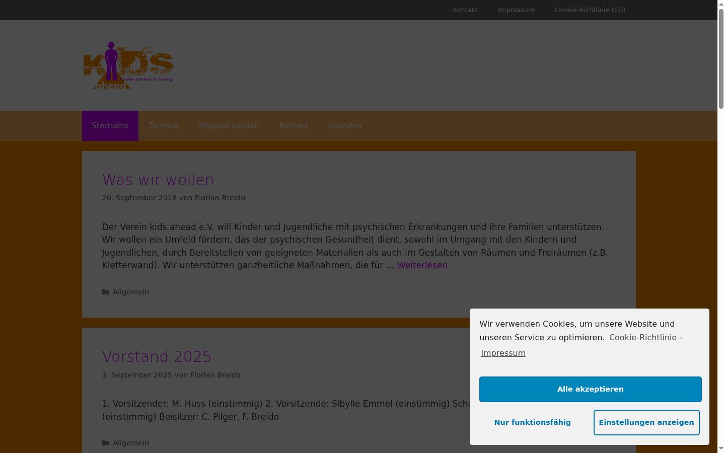 Screenshot tal-banner tal-kunsens muri qabel kwalunkwe interazzjoni
