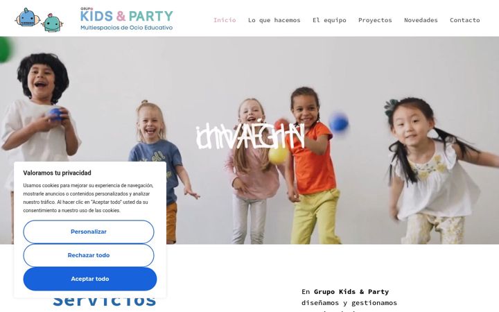 Screenshot of kidsandparty.es