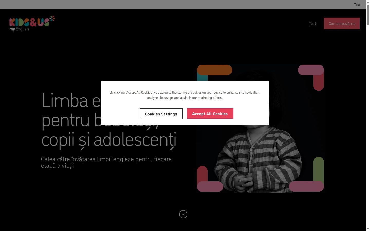 Ekrānuzņēmums ar piekrišanas baneri, kas tika rādīts pirms jebkādas mijiedarbības