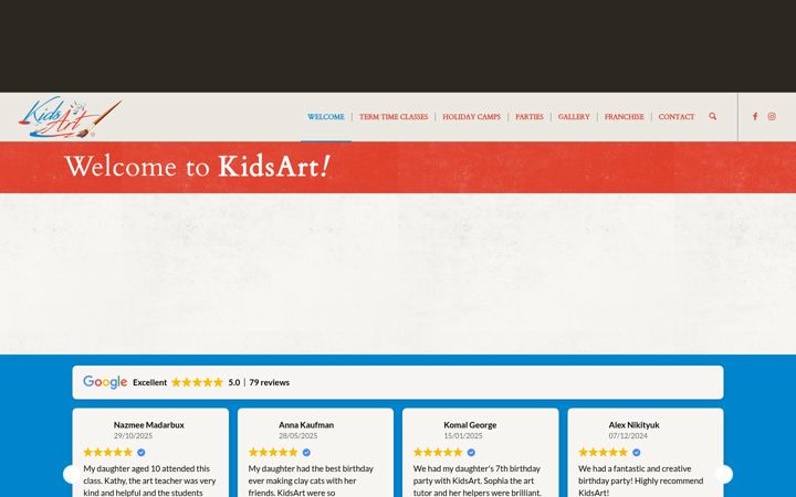 Screenshot of kidsartuk.com