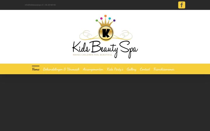 Screenshot of kidsbeautyspa.nl