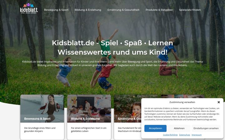 Screenshot of kidsblatt.de