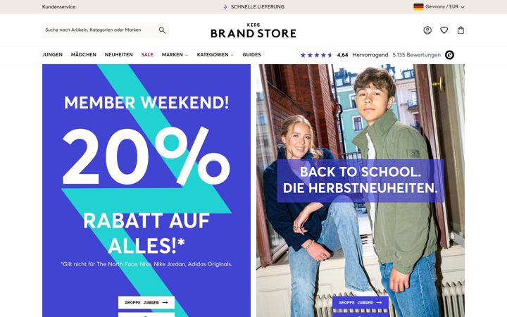 Screenshot of kidsbrandstore.de