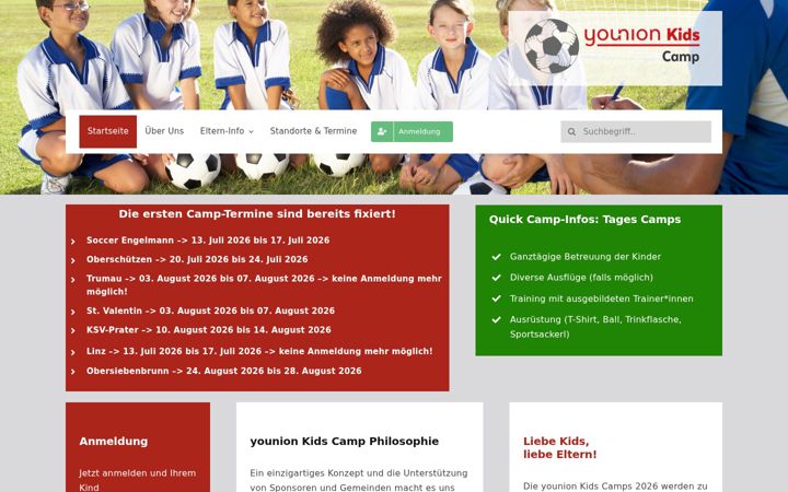 Screenshot of kidscamps.at