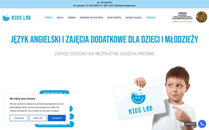 Screenshot of kidsenglishlab.pl
