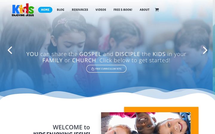 Screenshot of kidsenjoyingjesus.com
