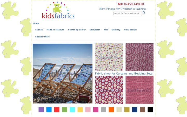Screenshot of kidsfabrics.co.uk