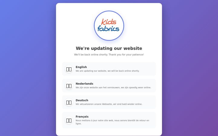 Screenshot of kidsfabrics.nl