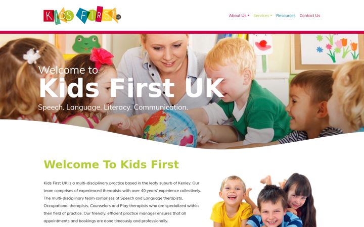 Screenshot of kidsfirstcentre.uk