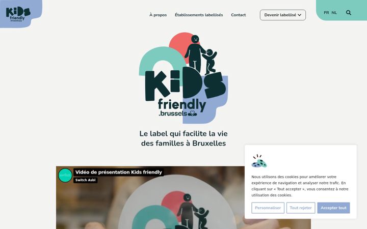 Screenshot of kidsfriendly.brussels