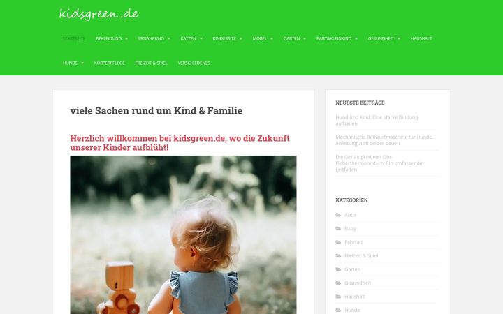 Skärmbild av kidsgreen.de
