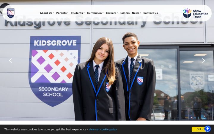 Screenshot of kidsgrovesecondary.org.uk
