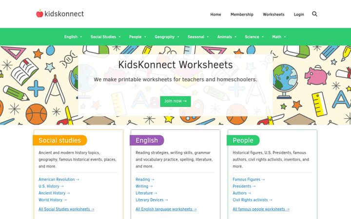 Screenshot of kidskonnect.com