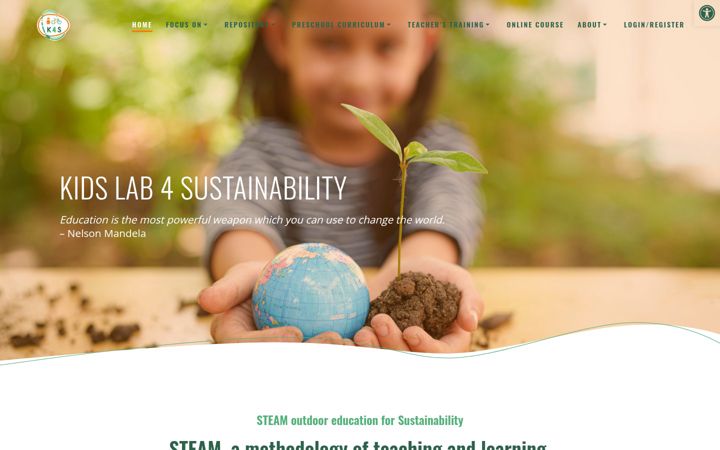 Screenshot of kidslab4sustainability.eu