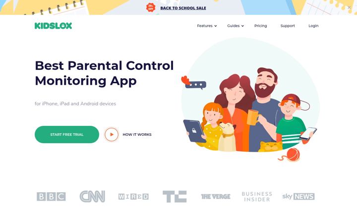 Screenshot of kidslox.com