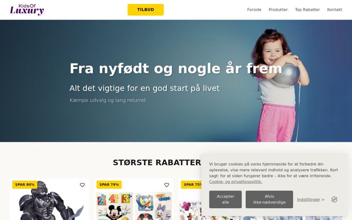 Screenshot of kidsofluxury.dk