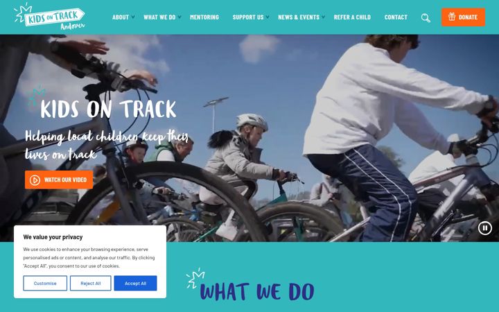 Screenshot of kidsontrack.org.uk