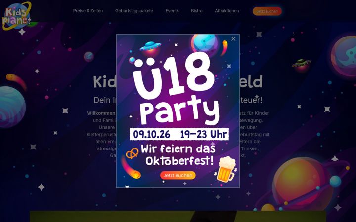 Screenshot of kidsplanet-harsefeld.de