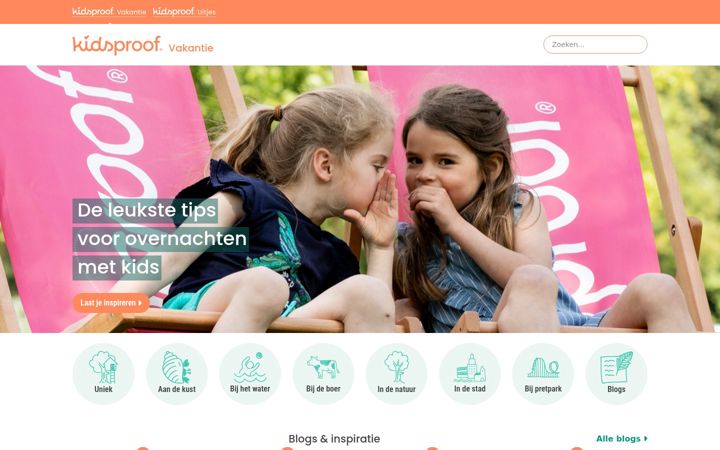 Screenshot of kidsproofvakantie.nl