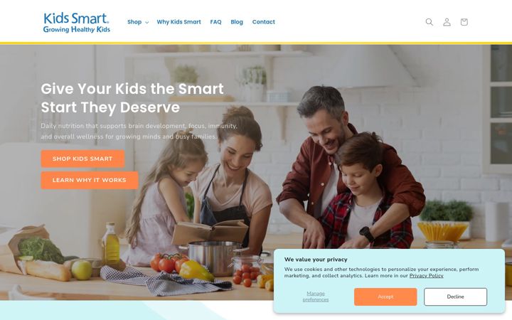 Screenshot of kidssmartusa.com