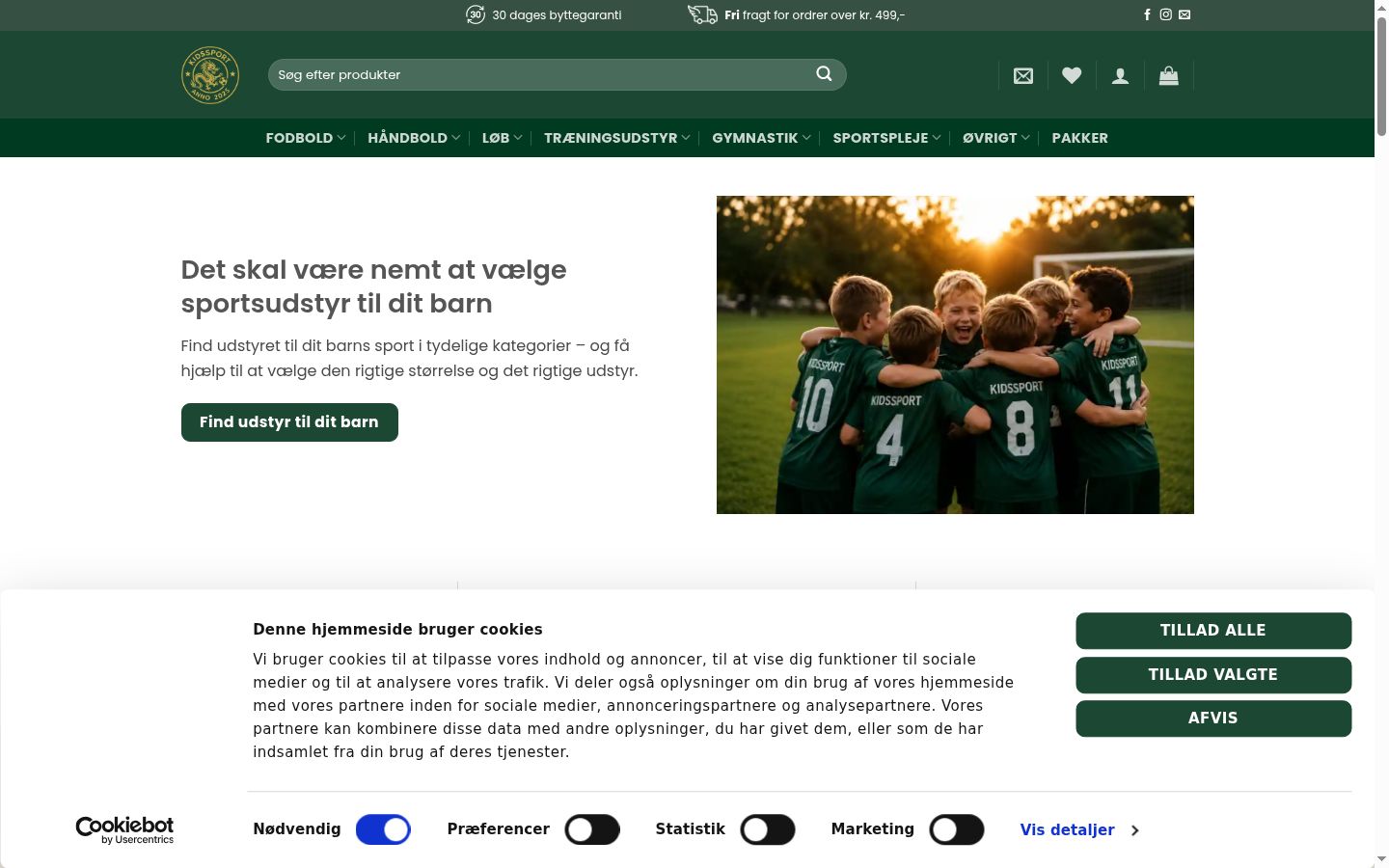 Skjermbilde av samtykkebanneret slik det vises før noen interaksjon