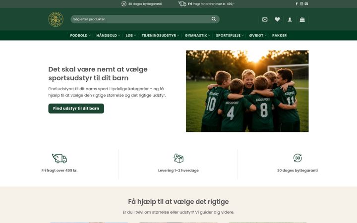 Screenshot of kidssport.dk