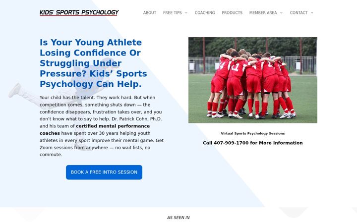 Screenshot of kidssportspsychology.com