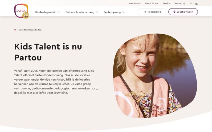 Screenshot of kidstalent.nl