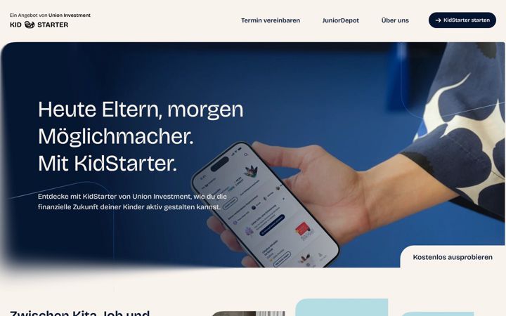 Screenshot of kidstarter.de