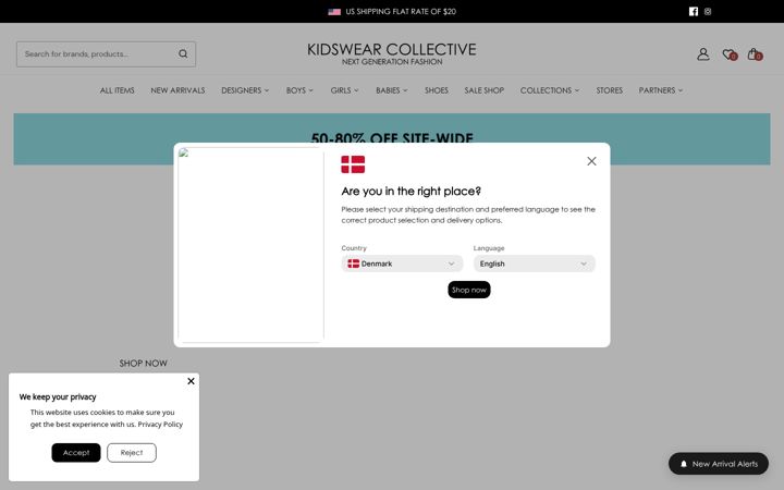 Screenshot of kidswearcollective.com