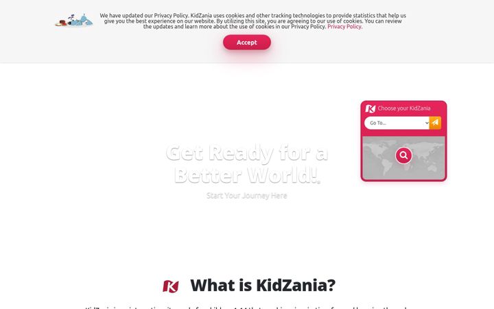 Screenshot of kidzania.com