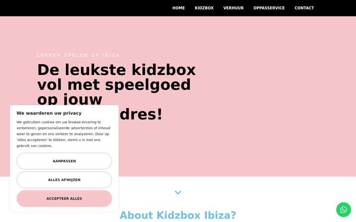 Screenshot of kidzboxibiza.com