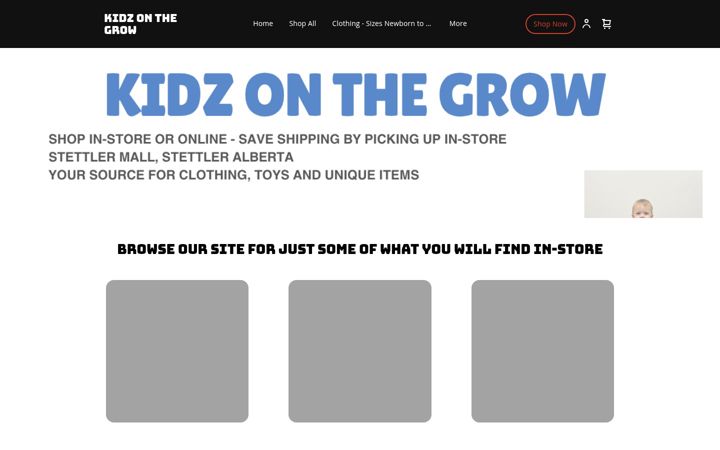 Screenshot of kidzonthegrow.ca