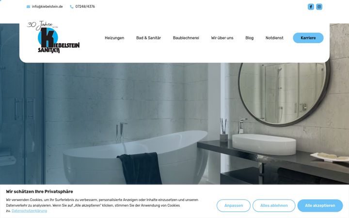 Screenshot of kiebelstein.de