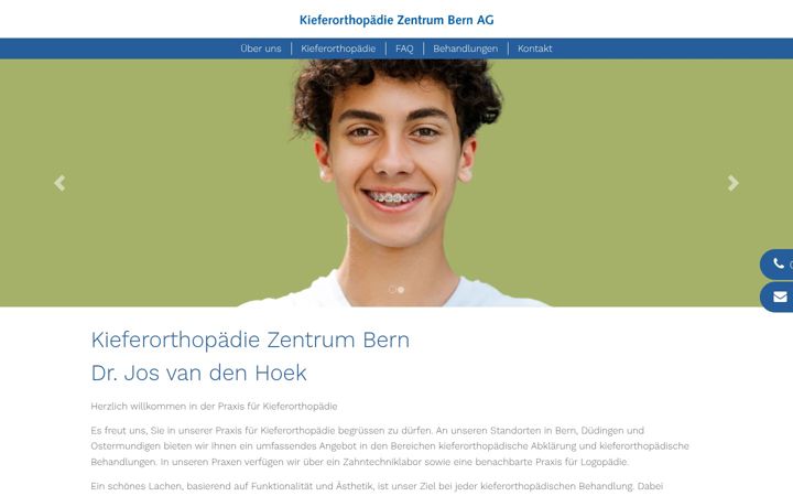 Screenshot of kieferorthopaede-bern.ch