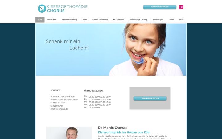 Ekrānuzņēmums no kieferorthopaede-chorus.de