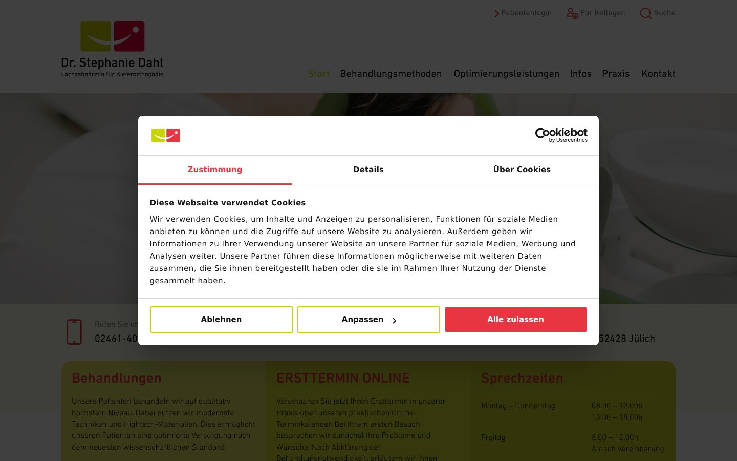 Snímka obrazovky banera súhlasu zobrazeného pred akoukoľvek interakciou