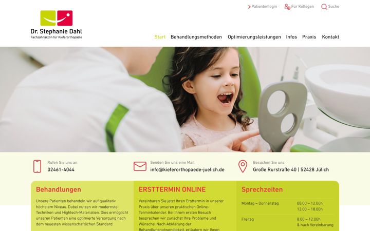 Екранна снимка на kieferorthopaede-juelich.de