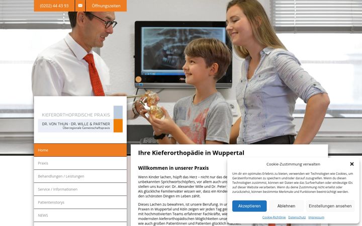 Screenshot of kieferorthopaede-wuppertal.de